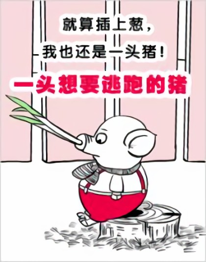 一头想要逃跑的猪漫画